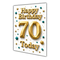 Happy Birthday 70th Gold Confetti Greeting Card A5