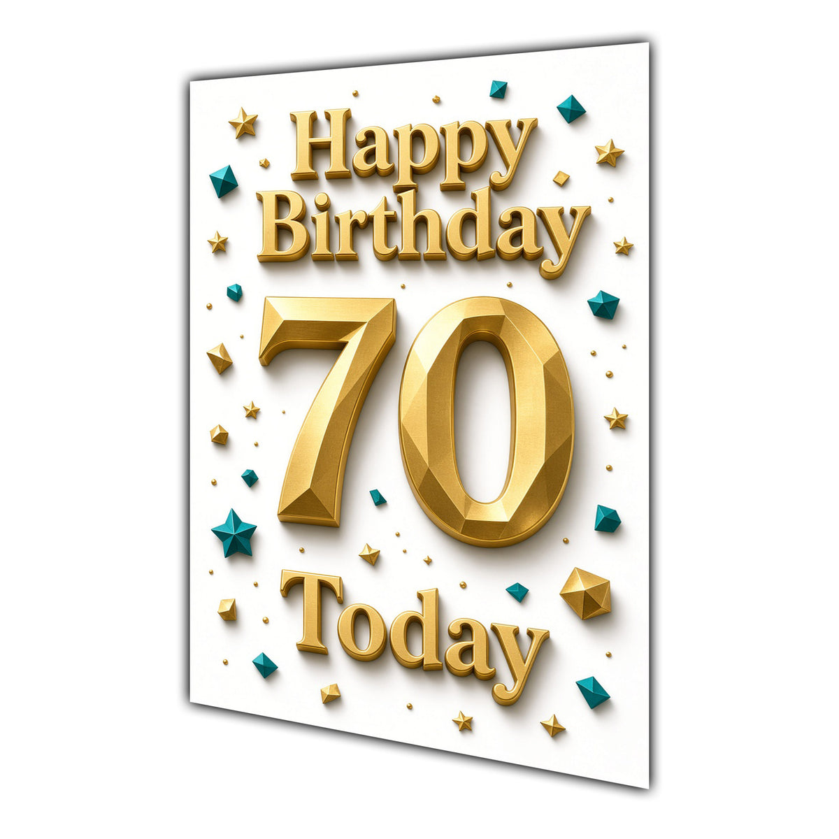 Happy Birthday 70th Gold Confetti Greeting Card A5