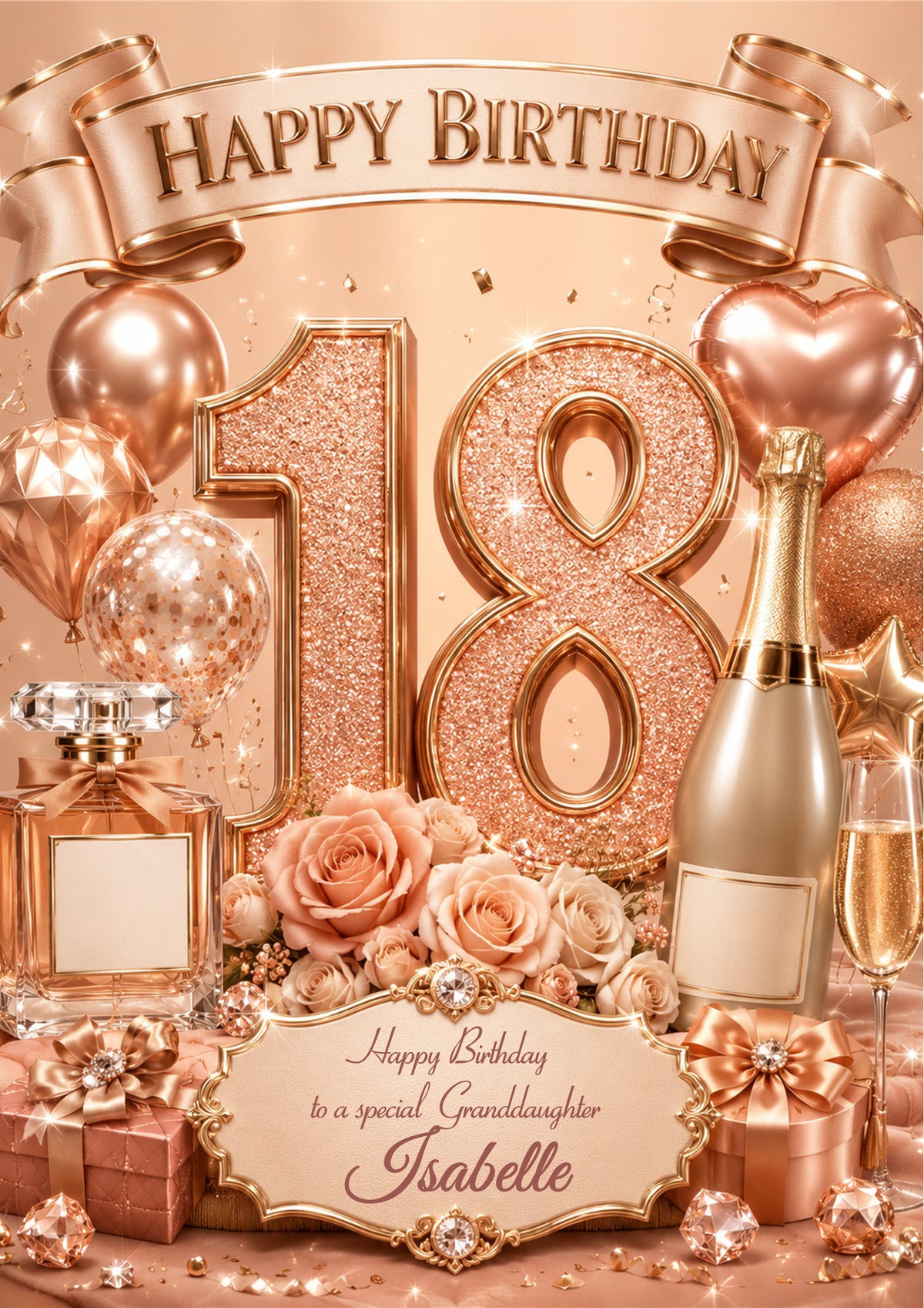 18th Birthday Card Daughter Granddaughter Niece Personalised A5 Size E975-9