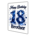 Happy Birthday Brother 18th Blue Crystal Greeting Card A5