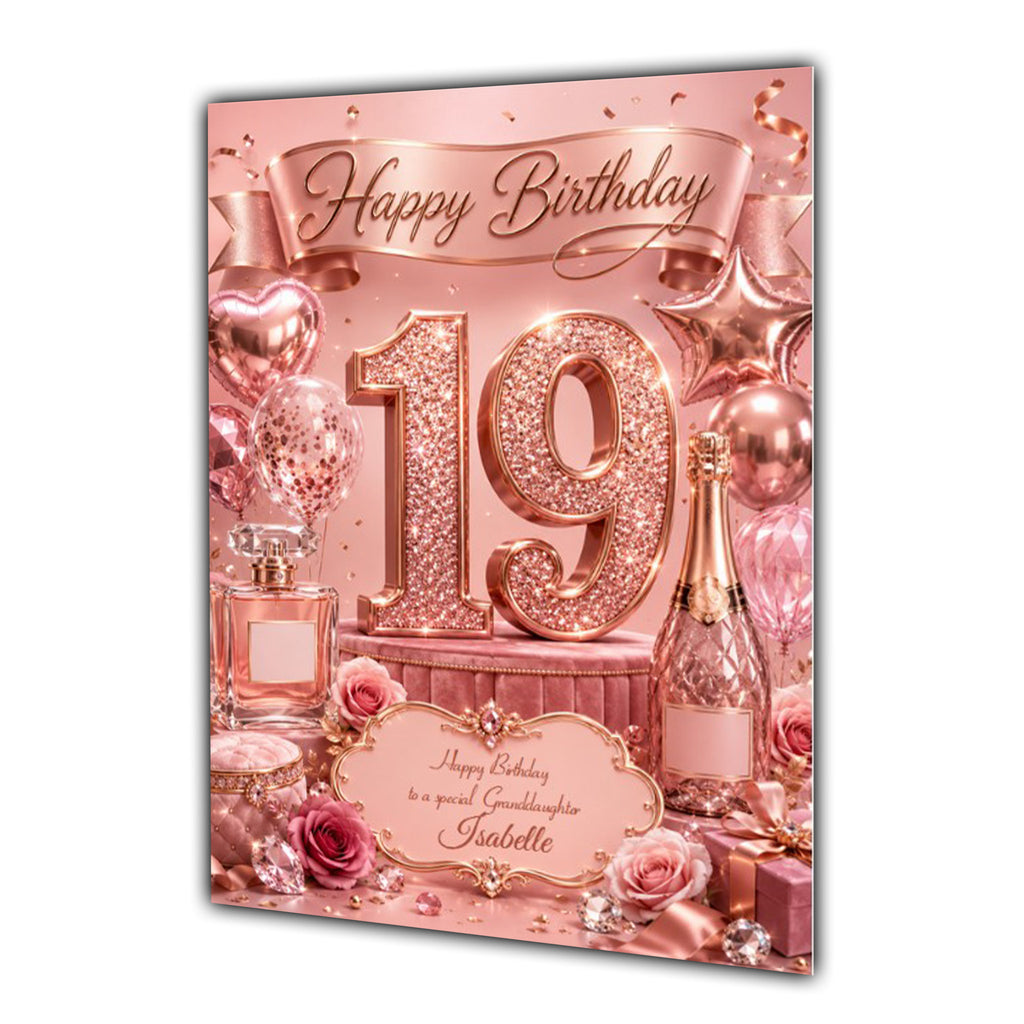 19th Birthday Card Daughter Granddaughter Niece Personalised A5 Size E976-1