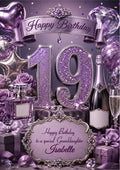 19th Birthday Card Daughter Granddaughter Niece Personalised A5 Size E976-4
