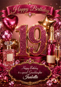 19th Birthday Card Daughter Granddaughter Niece Personalised A5 Size E976-5