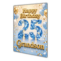 Happy Birthday Grandson 25th Blue Gold Balloons Greeting Card A5