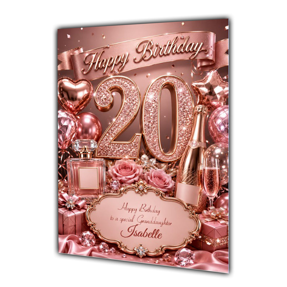 20th Birthday Card Daughter Granddaughter Niece Personalised A5 Size E977-1