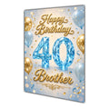Happy Birthday Brother 40th Blue Gold Balloons Greeting Card A5