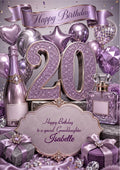 20th Birthday Card Daughter Granddaughter Niece Personalised A5 Size E977-6
