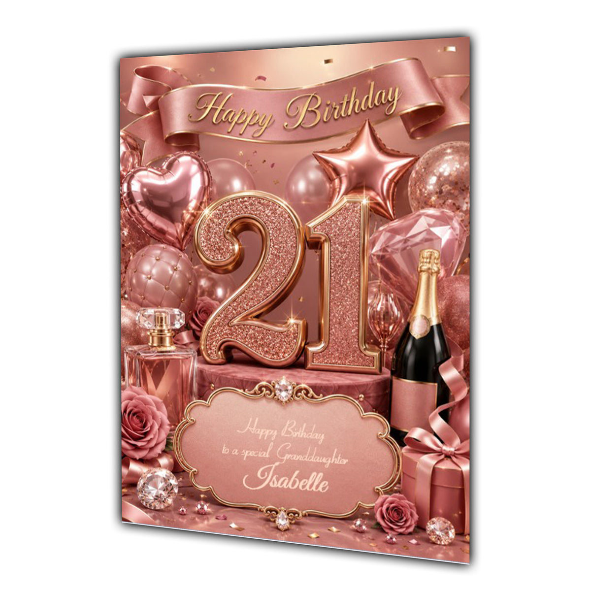 21st Birthday Card Daughter Granddaughter Niece Personalised A5 Size E978-1