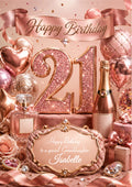 21st Birthday Card Daughter Granddaughter Niece Personalised A5 Size E978-2