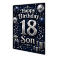 Son 18th Birthday Card - Navy and Silver Balloons