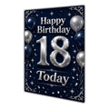 18th Birthday Card - Navy and Silver Balloons