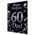 Dad 60th Birthday Card - Navy and Silver Balloons