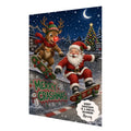 Personalised Christmas Card - Santa and Reindeer Skateboarding