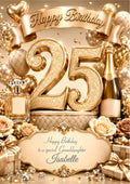 25th Birthday Card For Girls, womem, Daughter, Granddaughter, Niece, Sister, Perfume, Bubbles, Floral E979-4