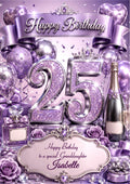 25th Birthday Card For Girls, womem, Daughter, Granddaughter, Niece, Sister, Perfume, Bubbles, Floral E979-5