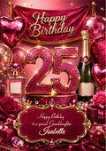 25th Birthday Card Daughter Granddaughter Niece Personalised A5 Size E979-6
