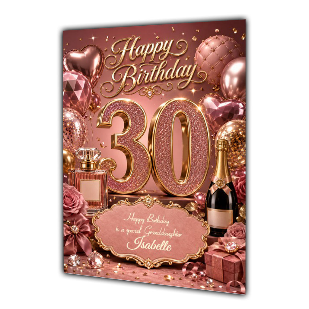 30th Birthday Card Daughter Granddaughter Niece Personalised A5 Size E980-1