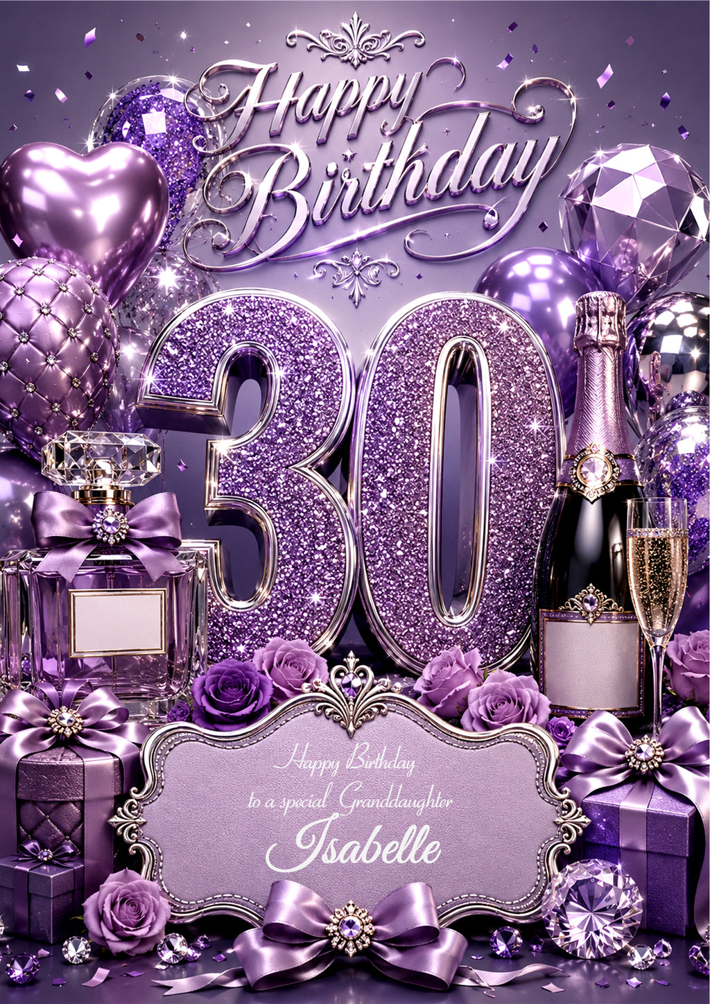 30th Birthday Card Daughter Granddaughter Niece Personalised A5 Size E980-3