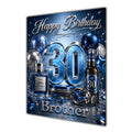 Happy Birthday Brother 30th Blue Silver Luxury Greeting Card A5
