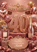 40th Birthday Card Daughter Granddaughter Niece Personalised A5 Size E982-2