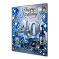 Happy Birthday Son 40th Blue Silver Luxury Greeting Card A5