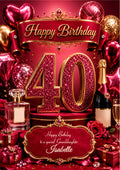 40th Birthday Card Daughter Granddaughter Niece Personalised A5 Size E982-3