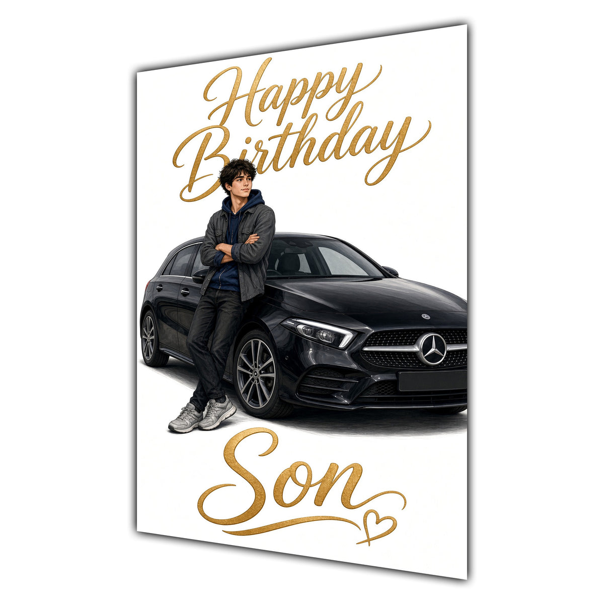 Happy Birthday Son Luxury Car Greeting Card A5