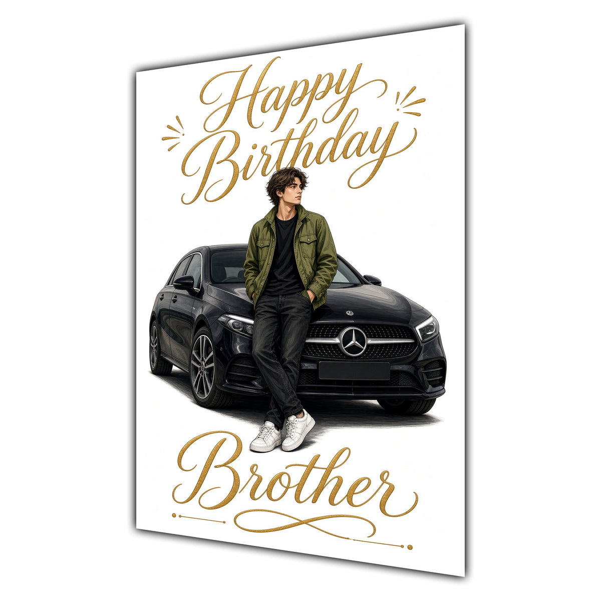 Happy Birthday Brother Luxury Car Greeting Card A5