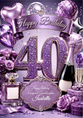 40th Birthday Card Daughter Granddaughter Niece Personalised A5 Size E982-4