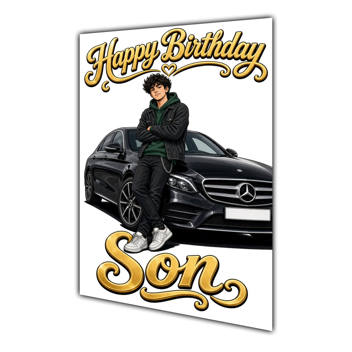 Happy Birthday Son Luxury Car Greeting Card A5