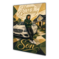 Happy Birthday Son Luxury Car Greeting Card A5