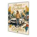 Happy Birthday Brother Luxury Car Greeting Card A5
