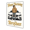 Happy Birthday Brother Luxury Car Greeting Card A5