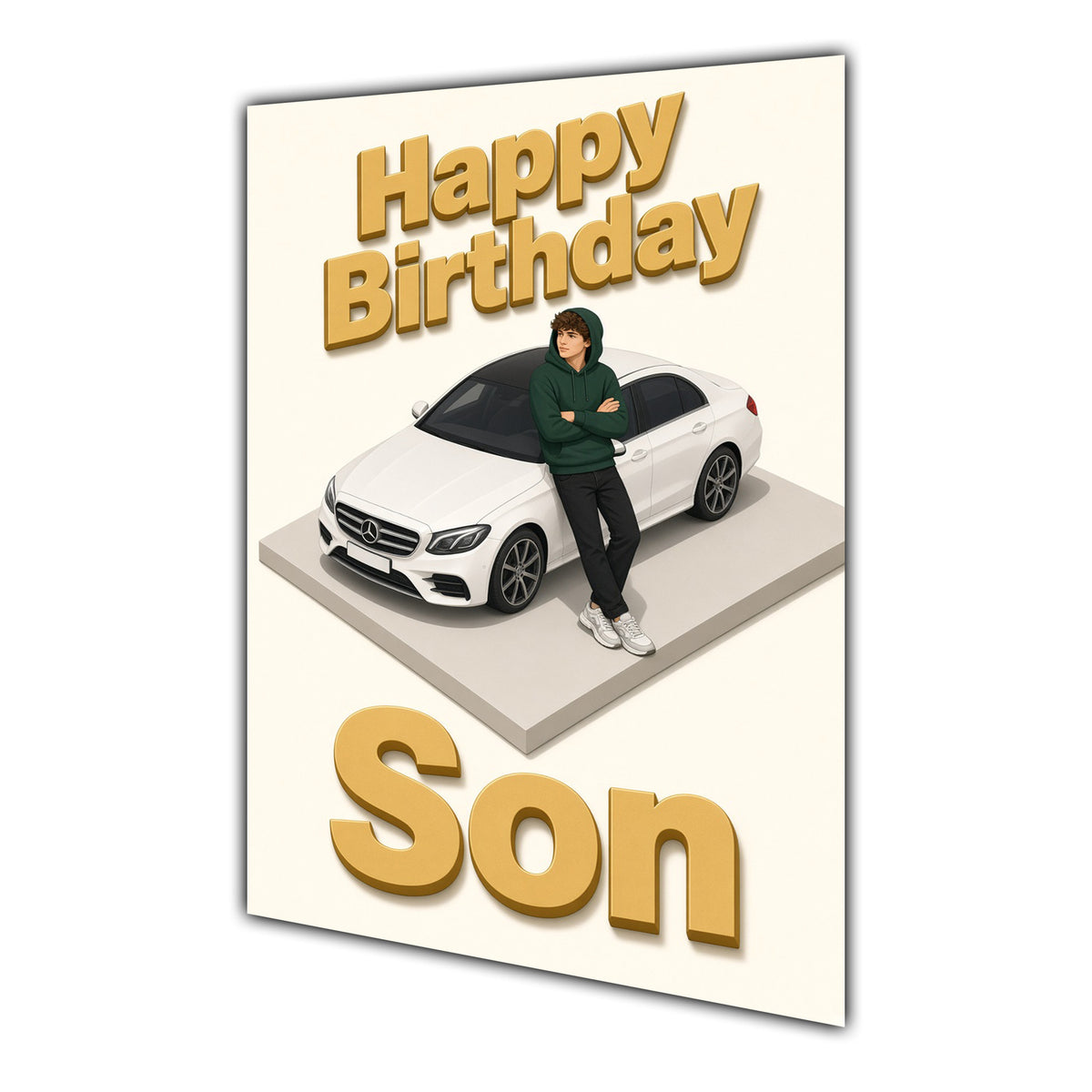 Happy Birthday Son Luxury Car Greeting Card A5
