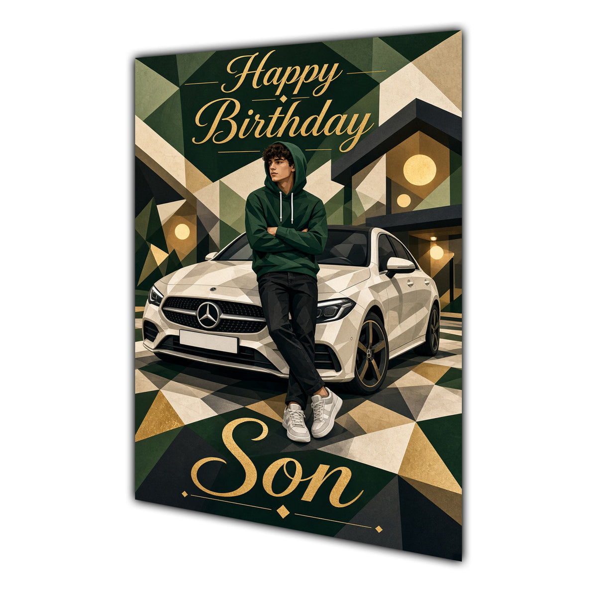 Happy Birthday Son Luxury Car Greeting Card A5