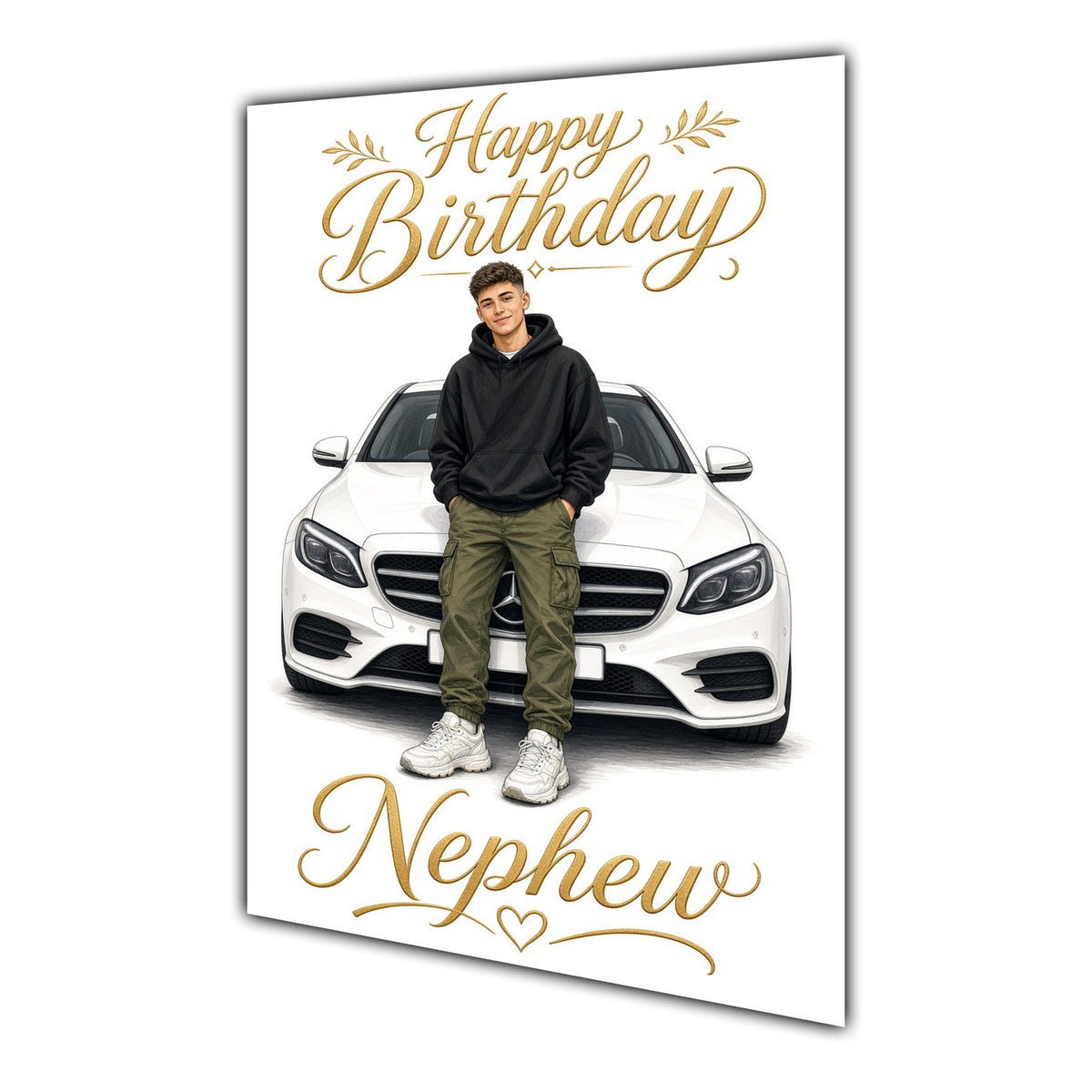 Happy Birthday Nephew Luxury Car Greeting Card A5