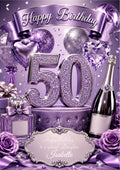 50th Birthday Card Daughter Granddaughter Niece Personalised A5 Size E983-4