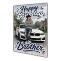 Happy Birthday Brother Luxury Car Greeting Card A5