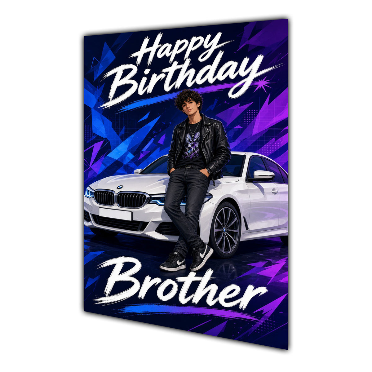 Happy Birthday Brother Luxury Car Greeting Card A5