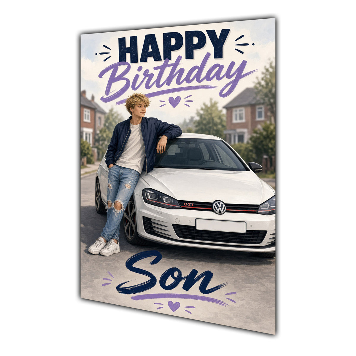 Happy Birthday Son Luxury Car Greeting Card A5