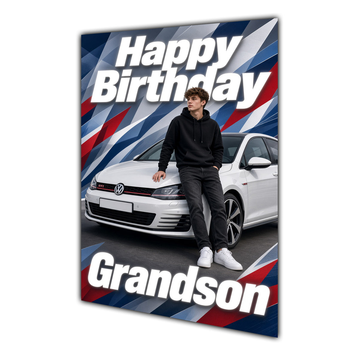 Happy Birthday Grandson Luxury Car Greeting Card A5
