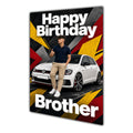 Happy Birthday Brother Luxury Car Greeting Card A5