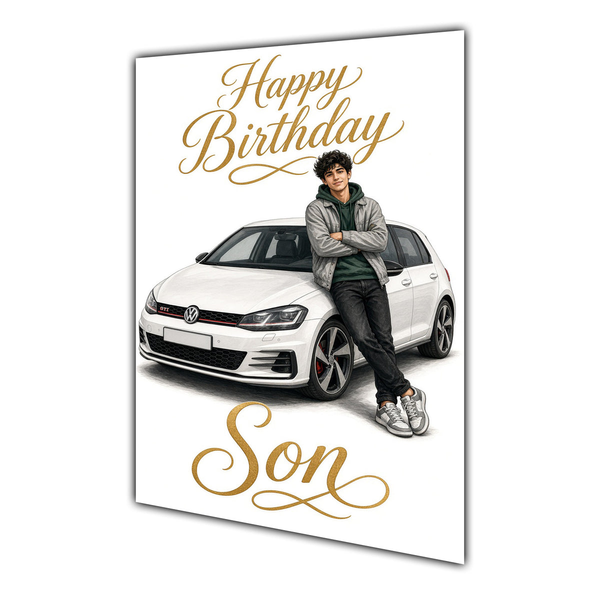 Happy Birthday Son Luxury Car Greeting Card A5