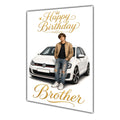 Happy Birthday Brother Luxury Car Greeting Card A5