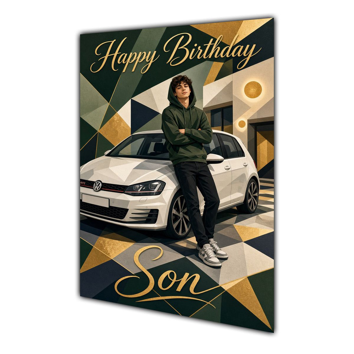 Happy Birthday Son Luxury Car Greeting Card A5