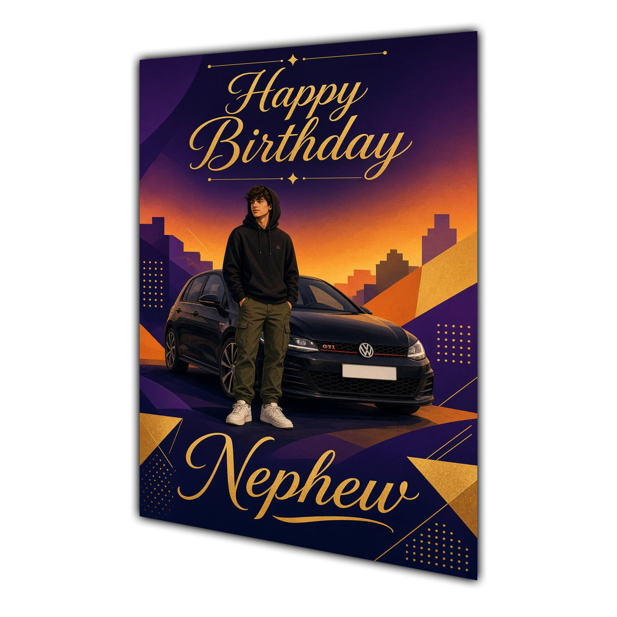 Happy Birthday Nephew Luxury Car Greeting Card A5