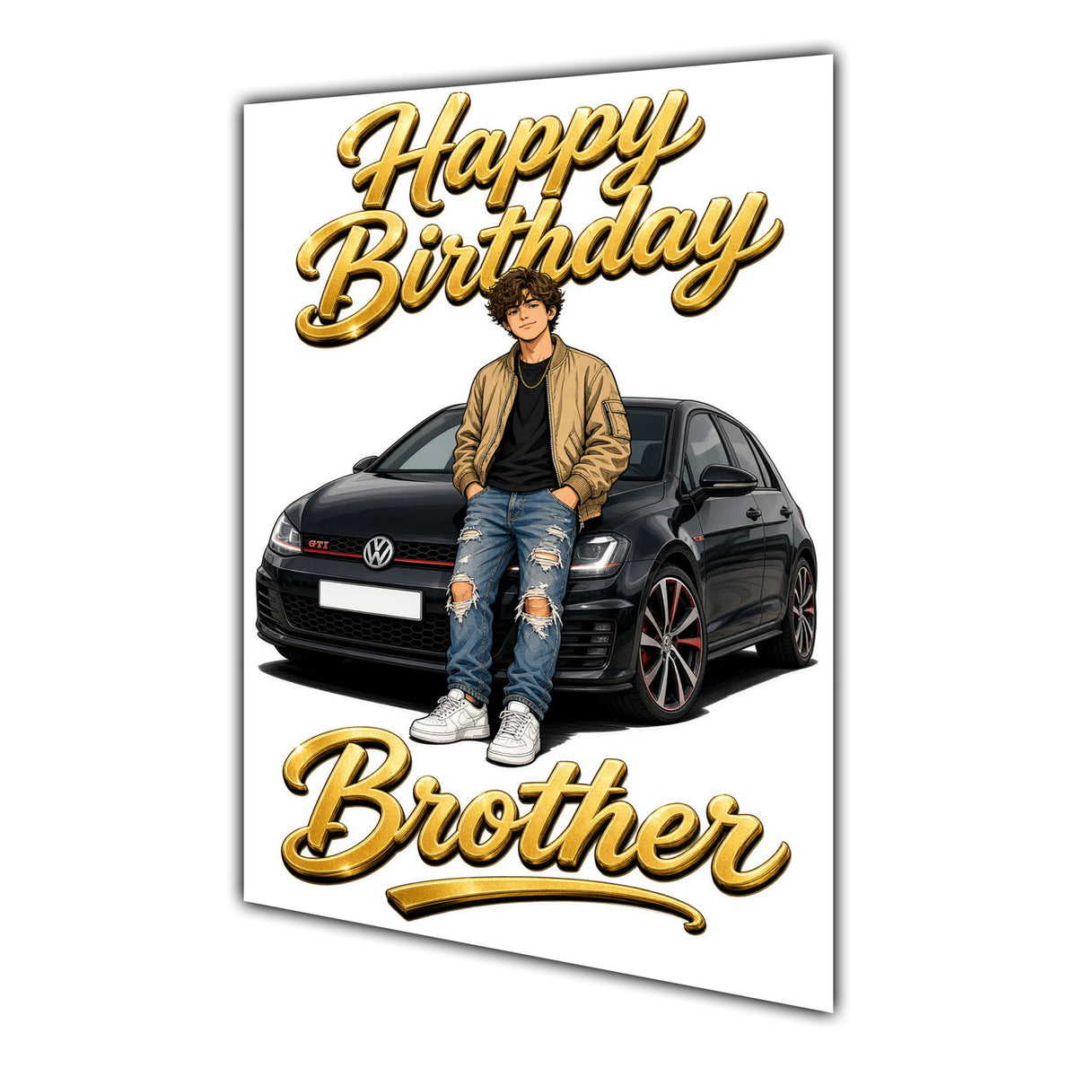 Happy Birthday Brother Luxury Car Greeting Card A5