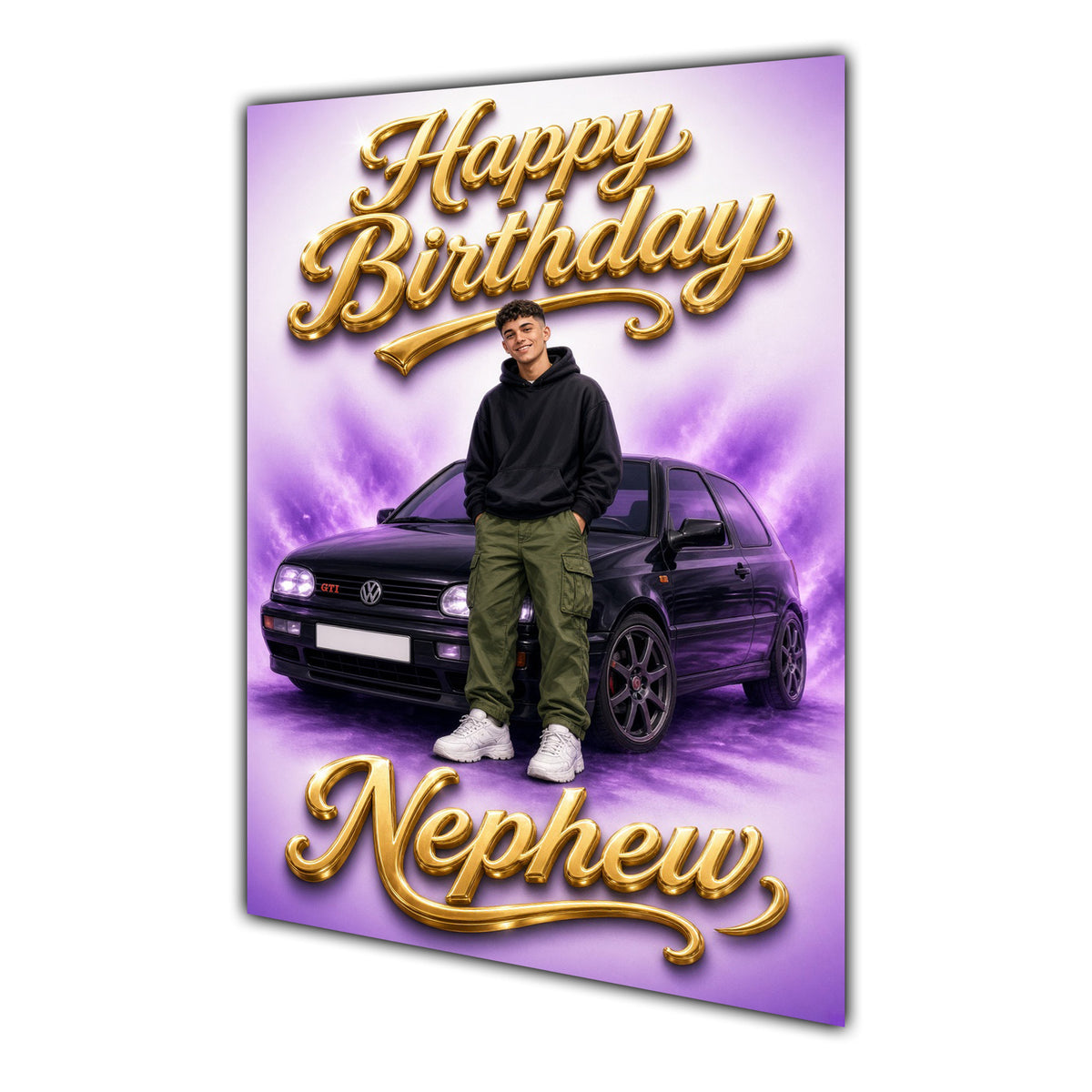 Happy Birthday Nephew Luxury Car Greeting Card A5