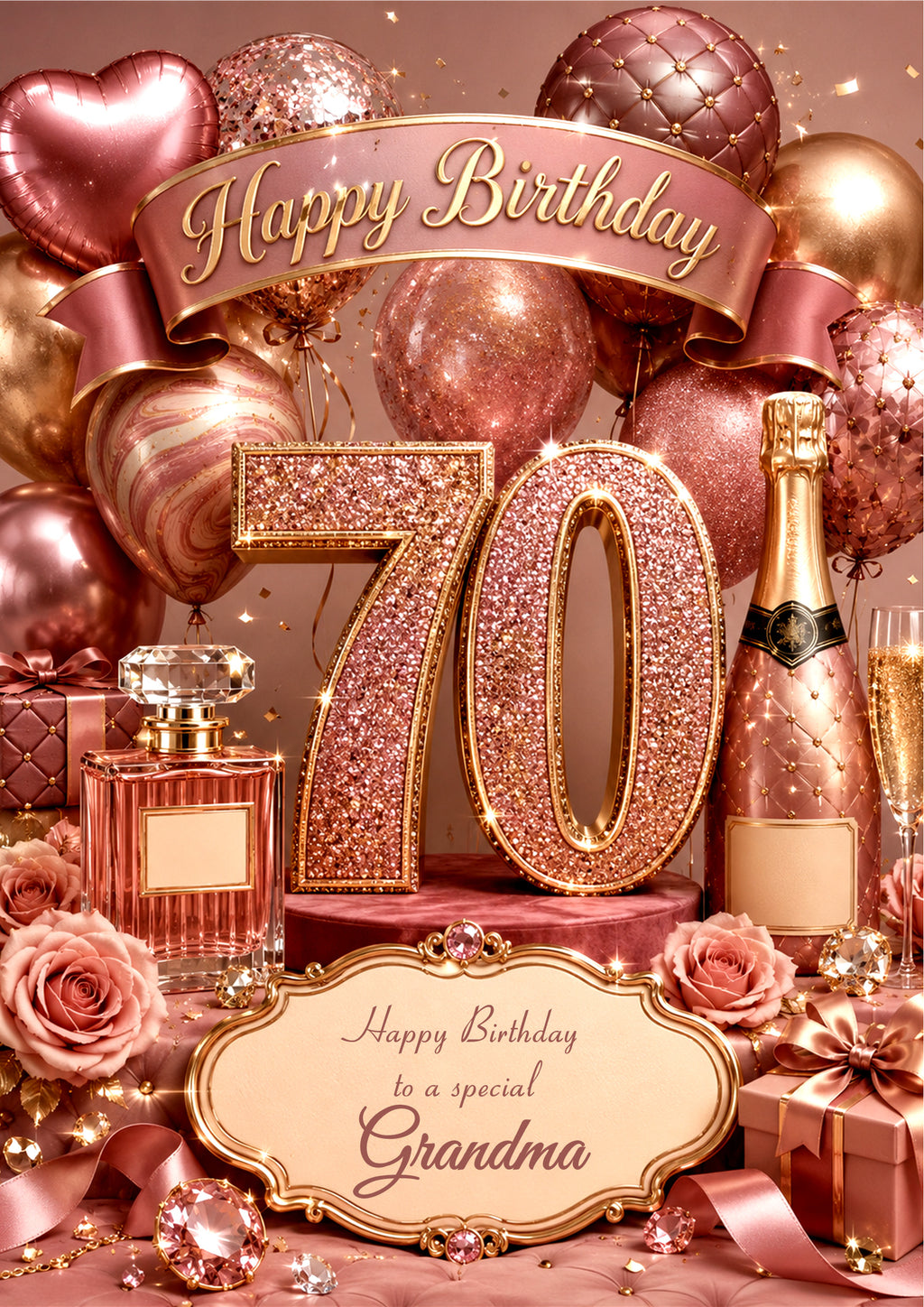 70th Birthday Card Daughter Granddaughter Niece Personalised A5 Size E985-2