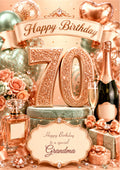 70th Birthday Card Daughter Granddaughter Niece Personalised A5 Size E985-3